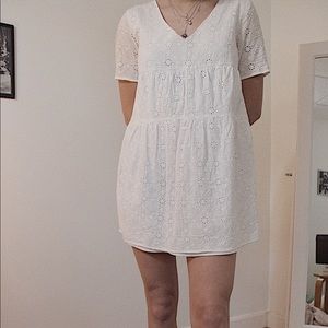 White babydoll dress in a size small!